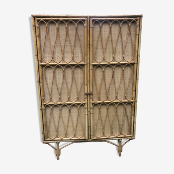 Vintage rattan cabinet