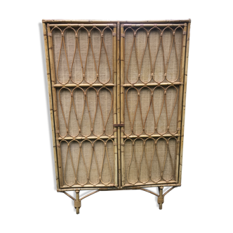 Vintage rattan cabinet
