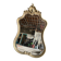 Antique bevelled baroque mirror in patinated wood