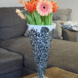Vase en verre poli signé Pauline Godefroid