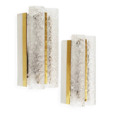 Pair of wall lamps in brass and glass by Doria Leuchten