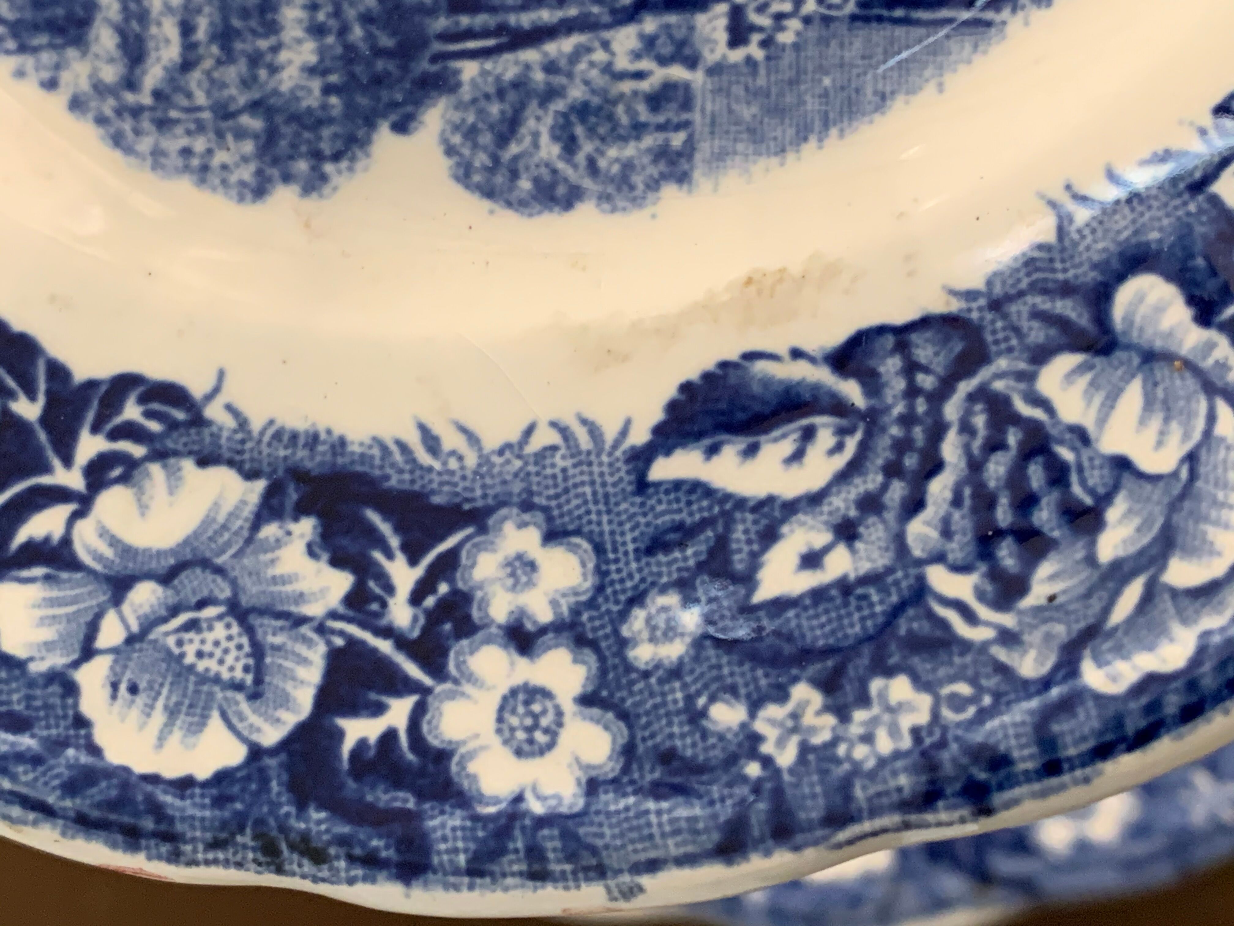 Blue and white porcelain servant or display Palissy Pottery Staffordshire England 1960