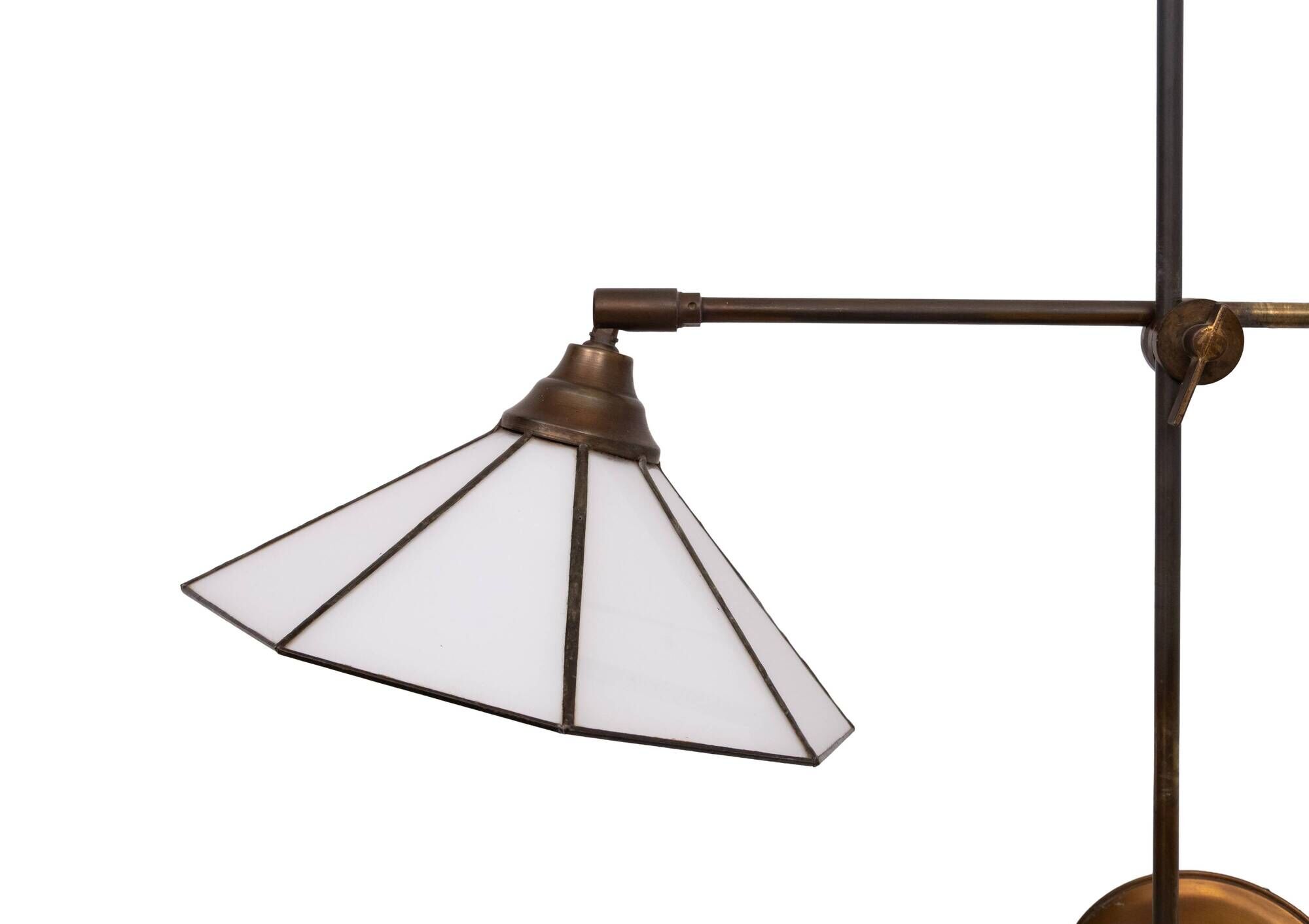Lampe murale en laiton ajustable de style Tiffany des années 1960