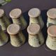 8 stoneware cups/mugs by Gustave Tiffoche
