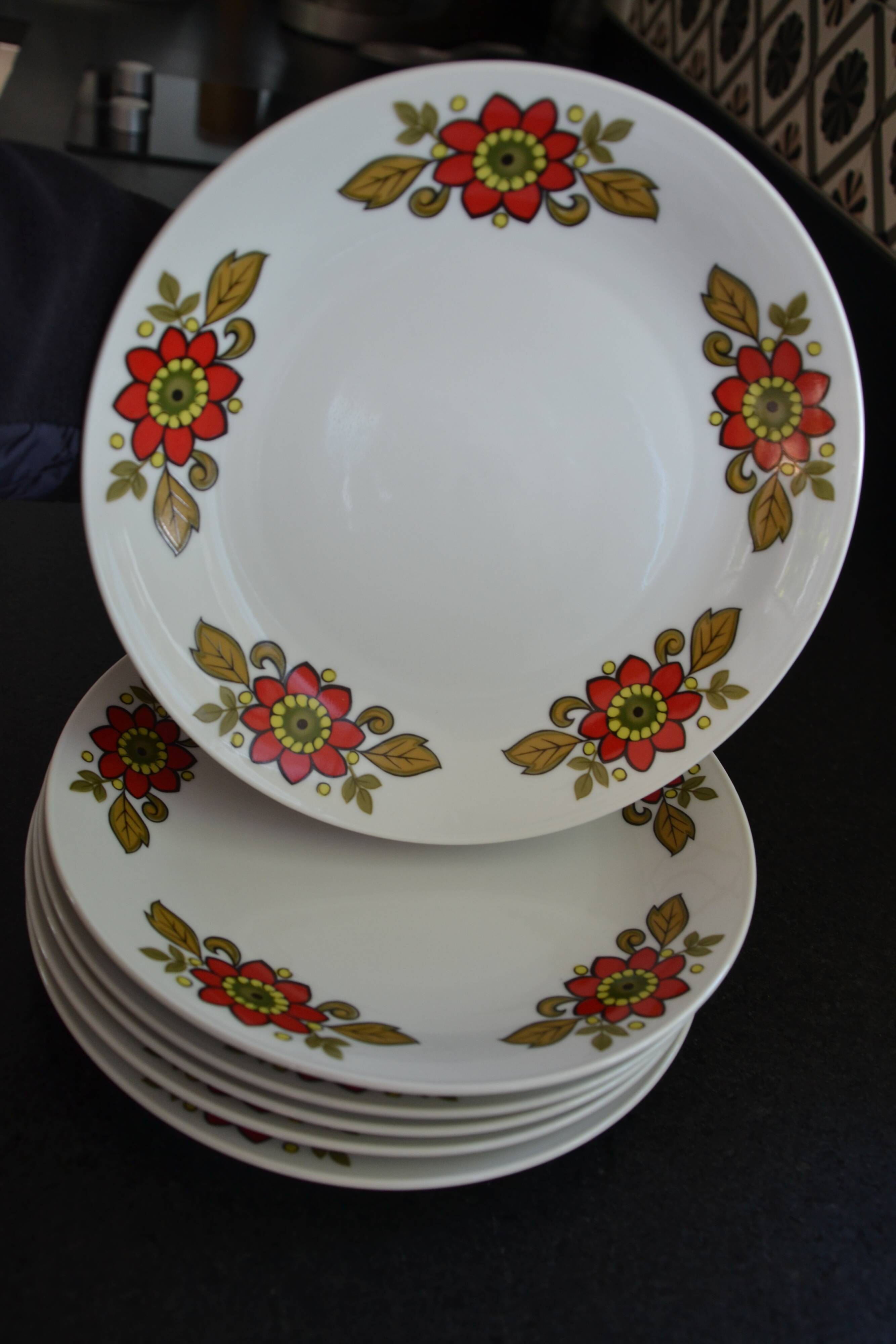 6 Bavaria W Germany floral dinner plates