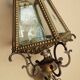 Old lantern 5 sides in bronze and engraved glasses of louis xvi style in working order