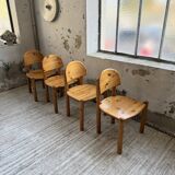 Set of 4 Daumiller pine chairs