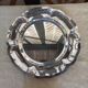 Round stainless steel serving dish
