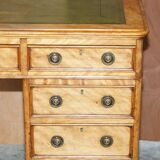 Antique desk by James Winter & Sons London in satin wood and leather.