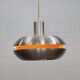 Old Danish space age design lamp in alu and orange inside.