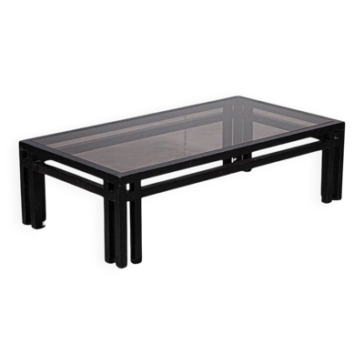 Table basse en bois et verre de Jean-Michel Wilmotte