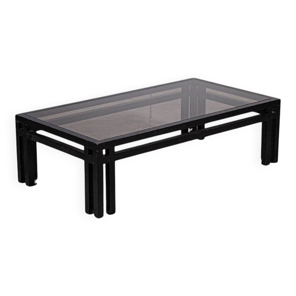 Table basse en bois et verre de Jean-Michel Wilmotte