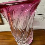 Vase bicolore cristal val saint Lambert