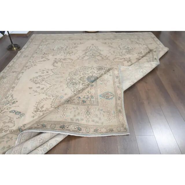 1970s Vintage Persian Handmade Wool Orange Area Rug 290x384