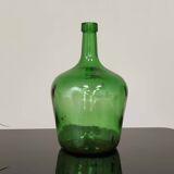Dame Jeanne vintage emerald green glass demijohn 25cm
