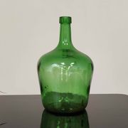 Dame Jeanne vintage emerald green glass demijohn 25cm