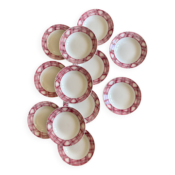 Set of 12 old Rostand de Sarreguemines model soup plates