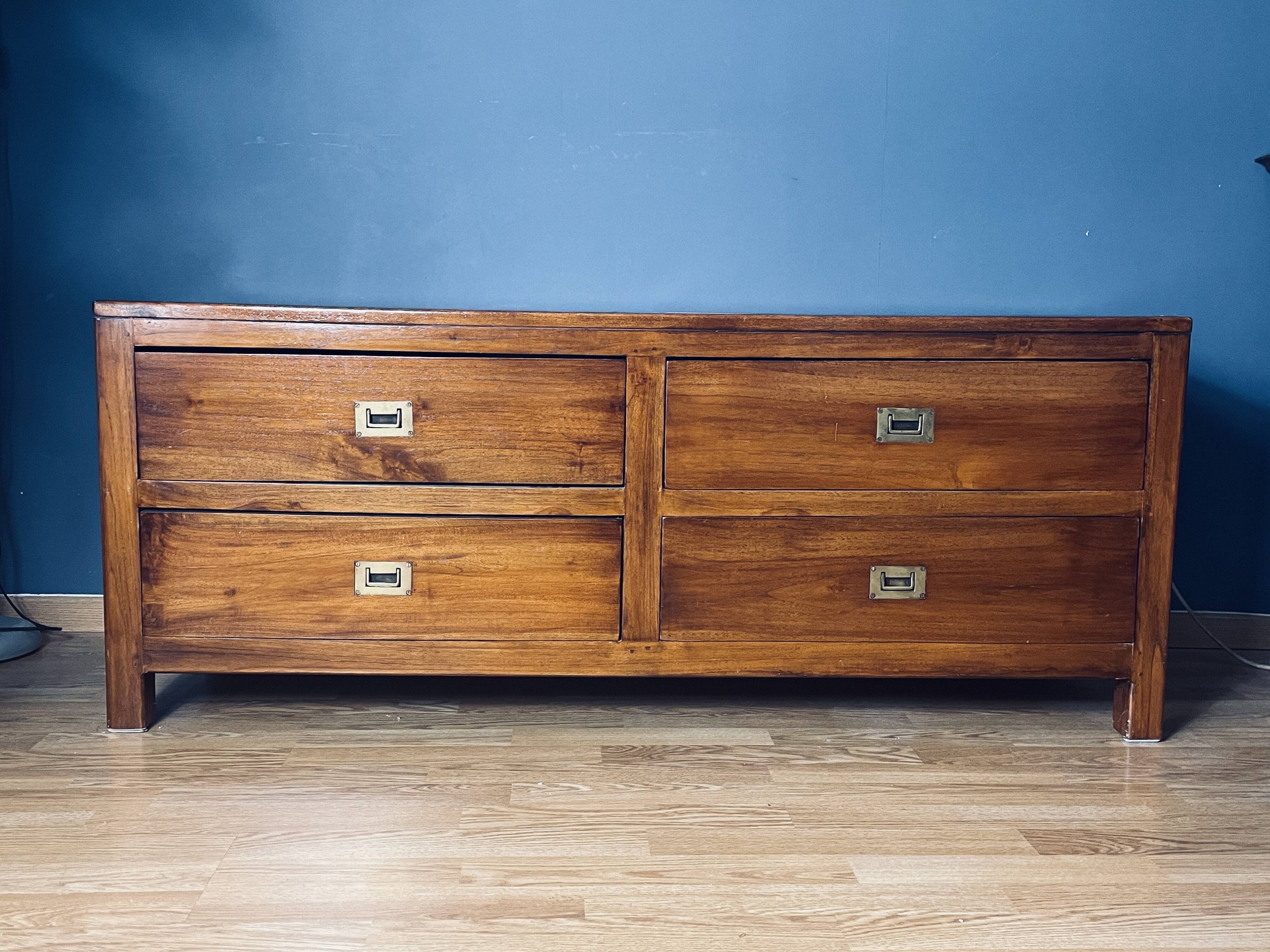 Solid Mahogany Wood TV Cabinet