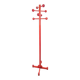 Postmodern Red Stained Beech Coat Rack with Balls, Italy, 1970s