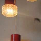 Orange suspension 70's glass 3-globe