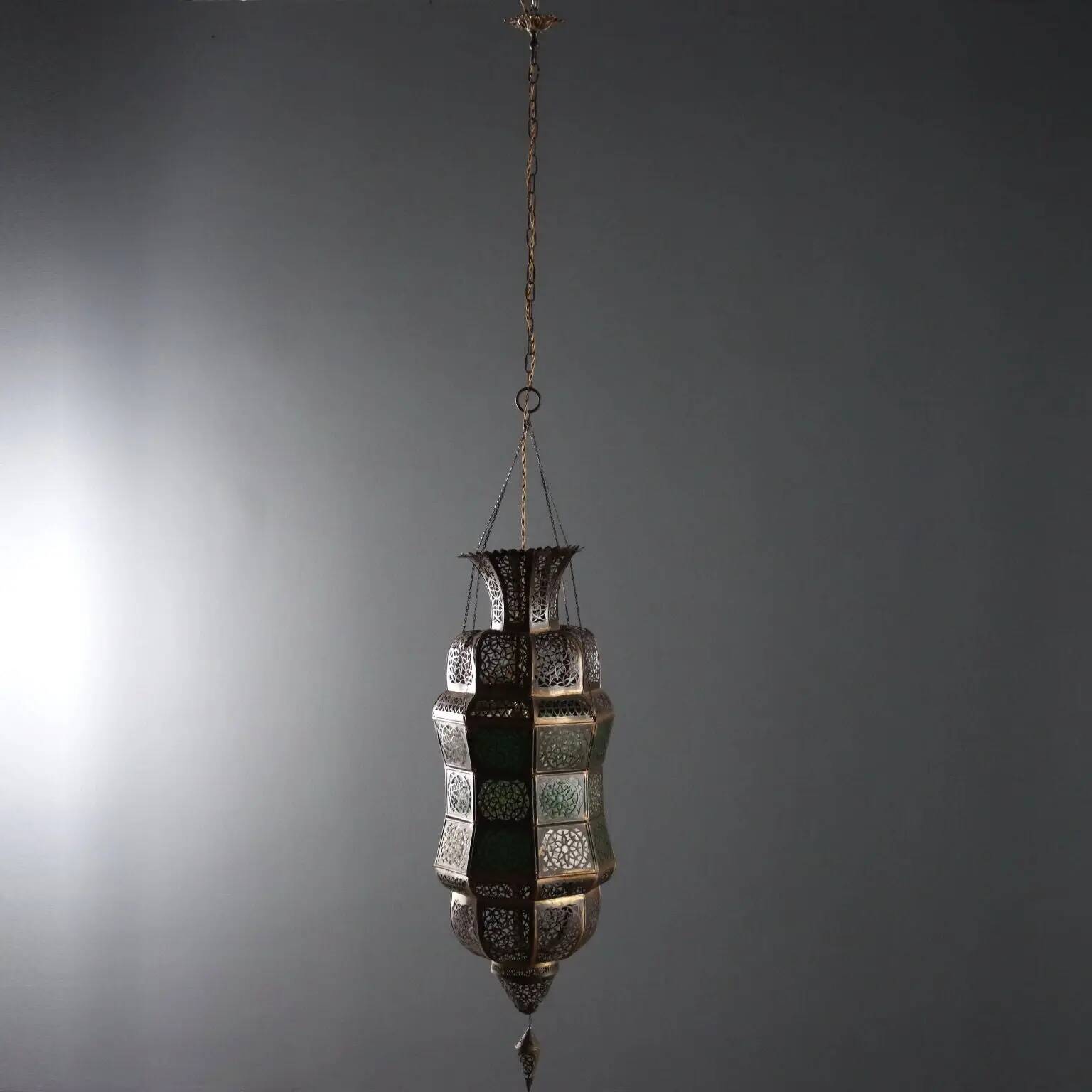 Suspension ancienne en métal et verre, Italie, XXe siècle