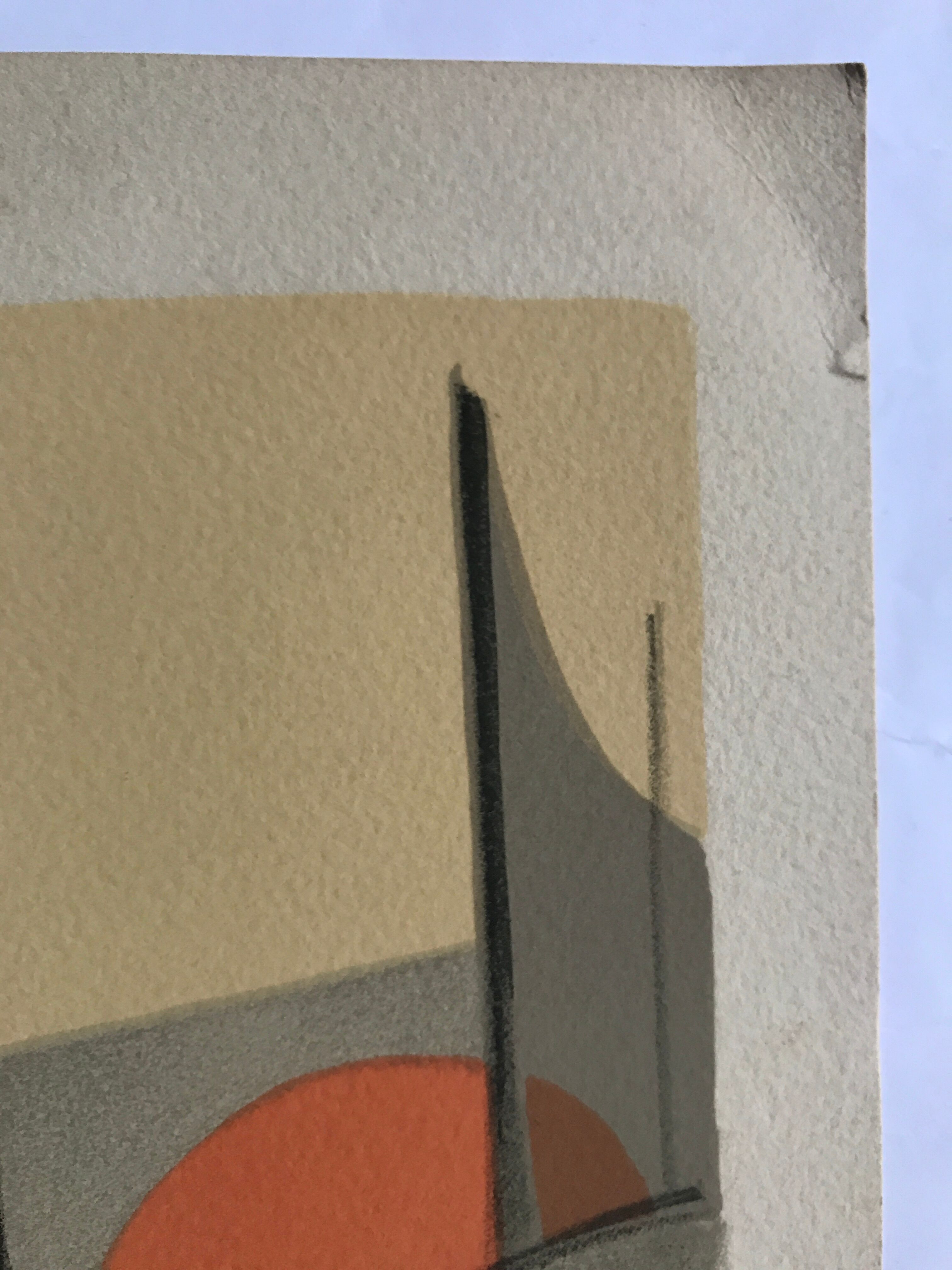 Original lithograph signed in pencil by danièle perré, untitled, 1966