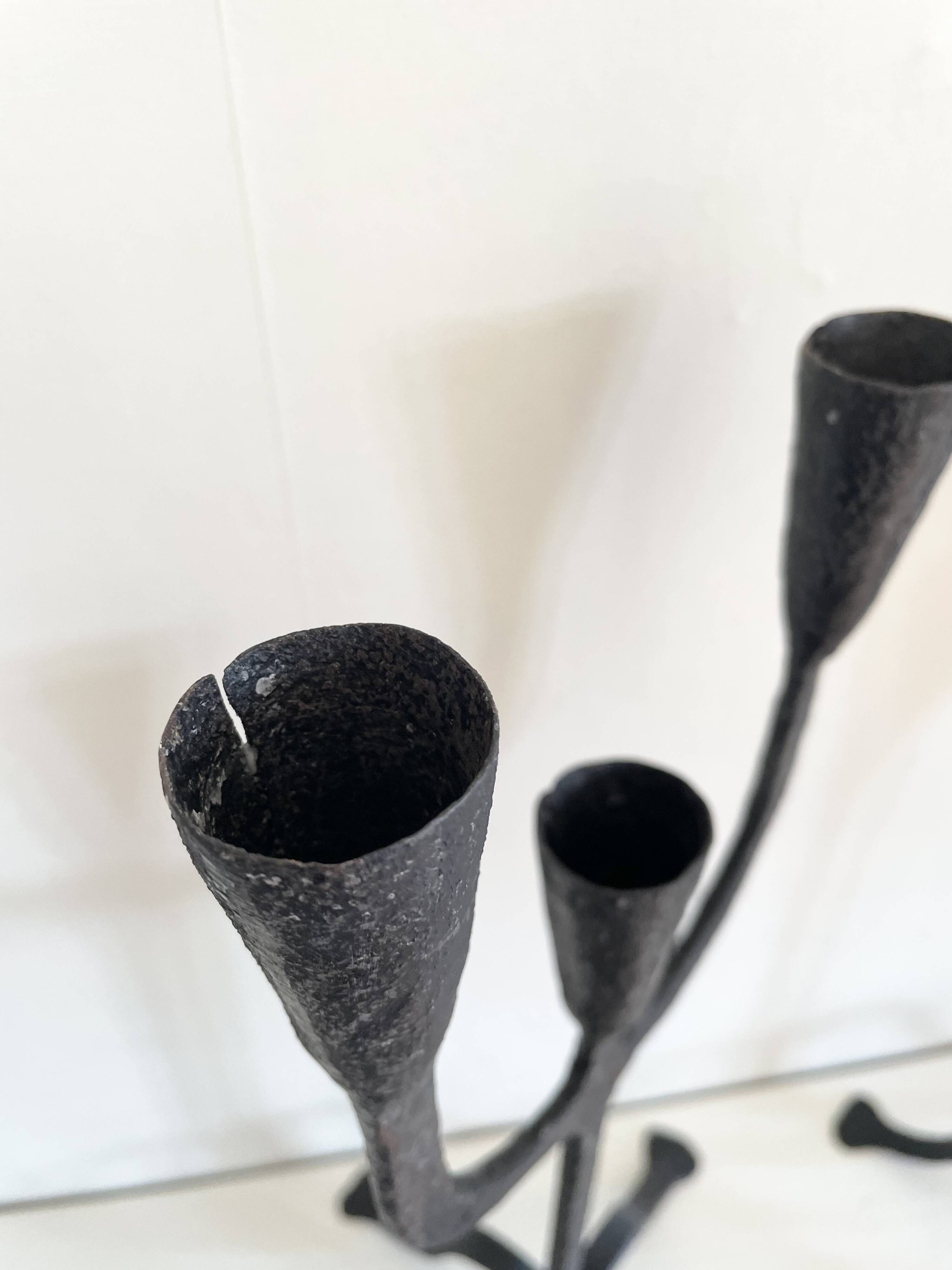 Wrought iron candlesticks