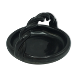 Pretty black ceramic basket braided hanse accost