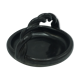 Pretty black ceramic basket braided hanse accost