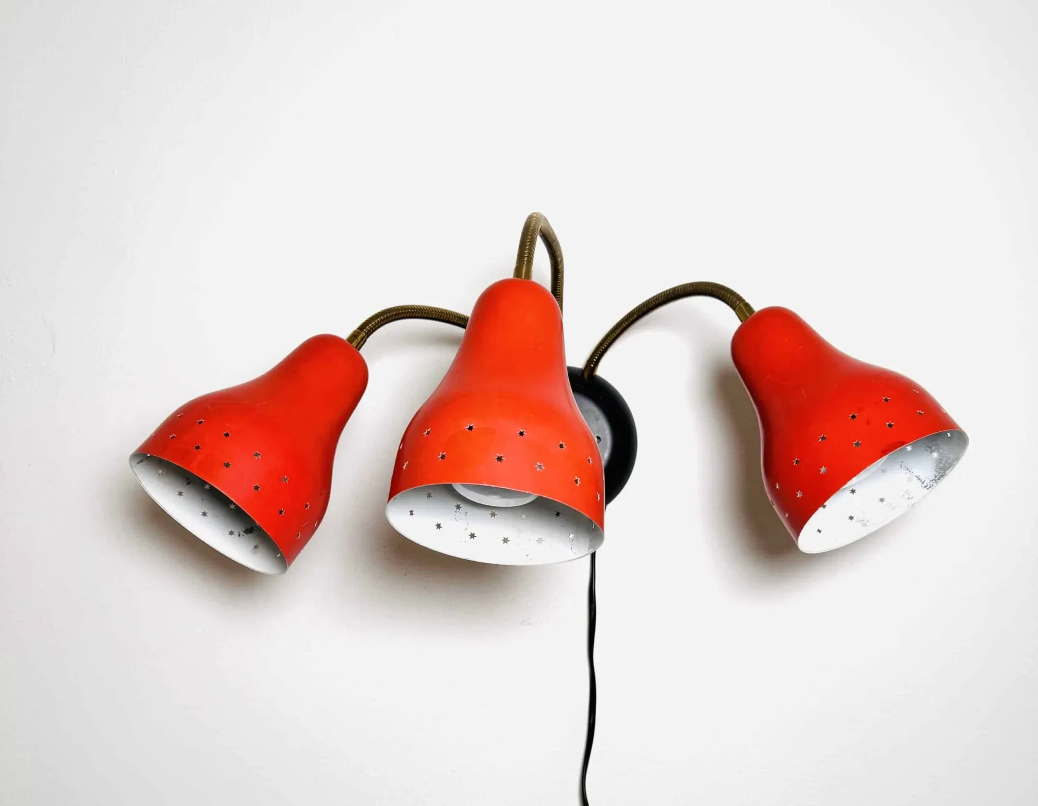 3-Armed Wall Lamp By H. Busquet For Hala Zeist, The Netherlands, 1950S