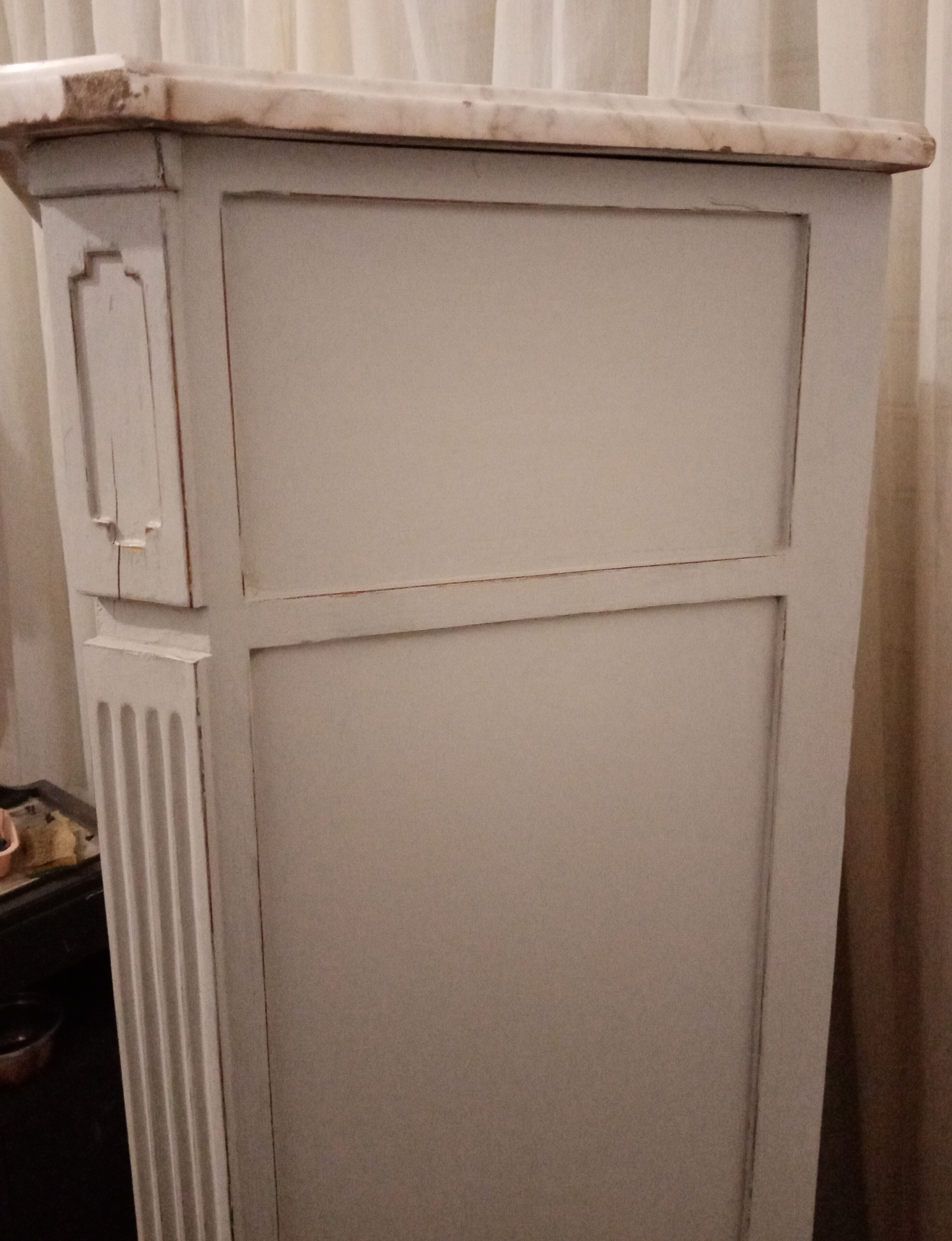 Silver library patina 2 doors on marble 147 x 81 cm