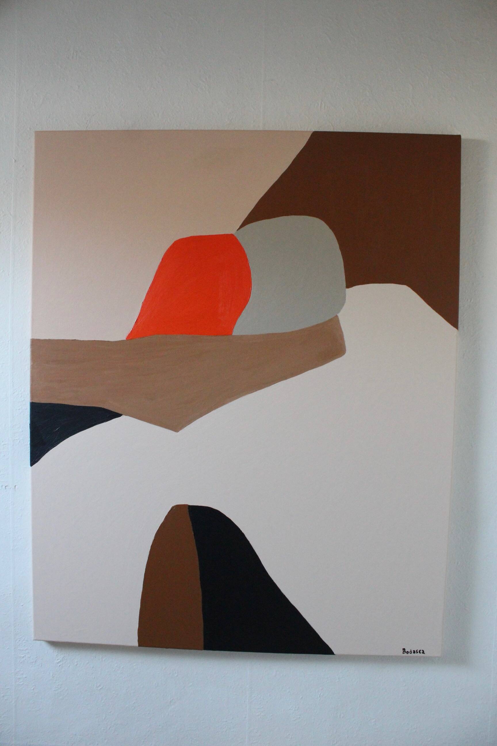 Abstract minimalist couple "in your arms" 100x80cm