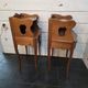 Pair of Louis XV style curved bedside tables in cherry wood