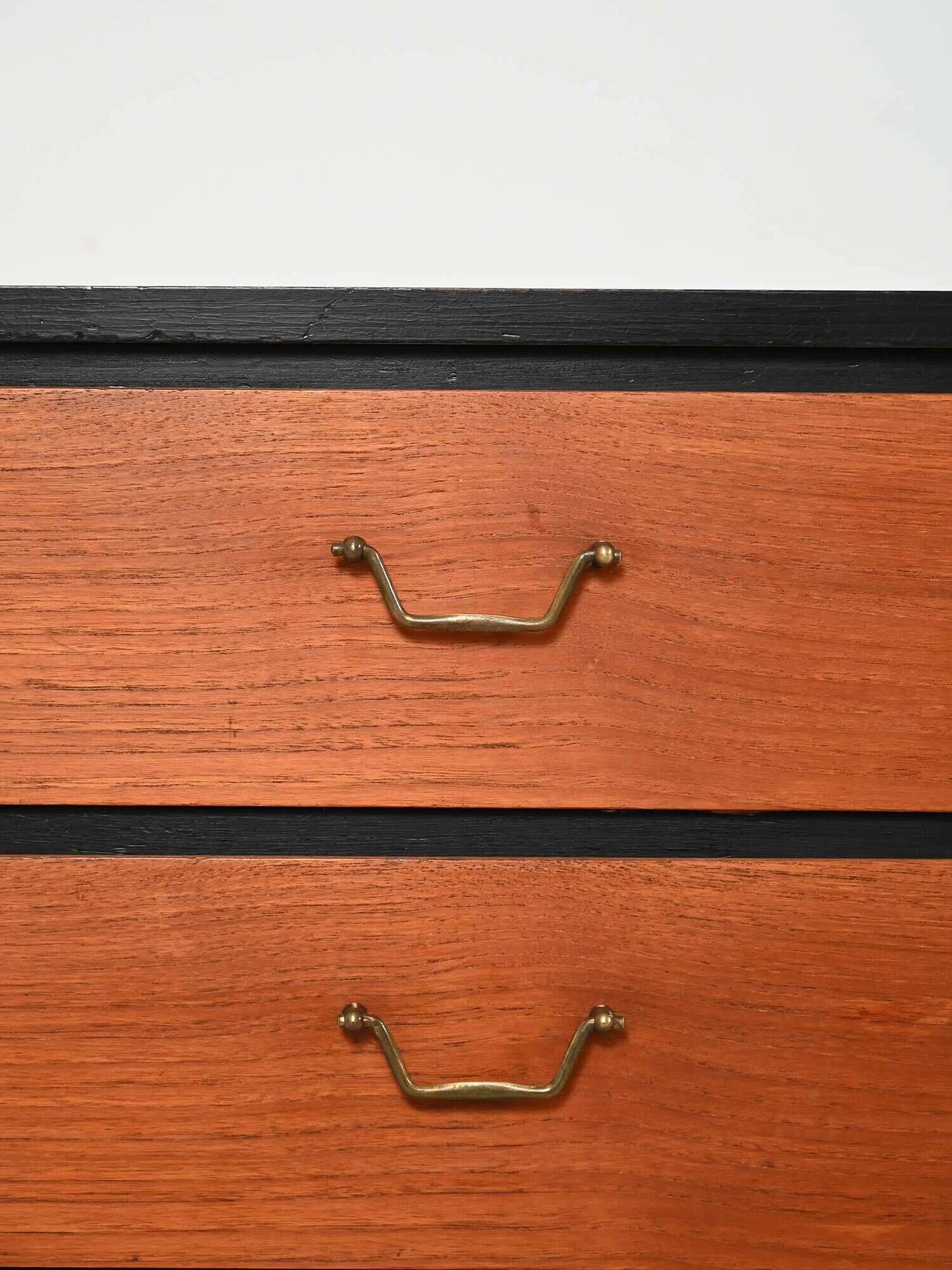 Small Scandinavian black lacquered chest of drawers from the 1950s