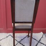 Six Art Deco chairs. Oak and original crushed velvet.