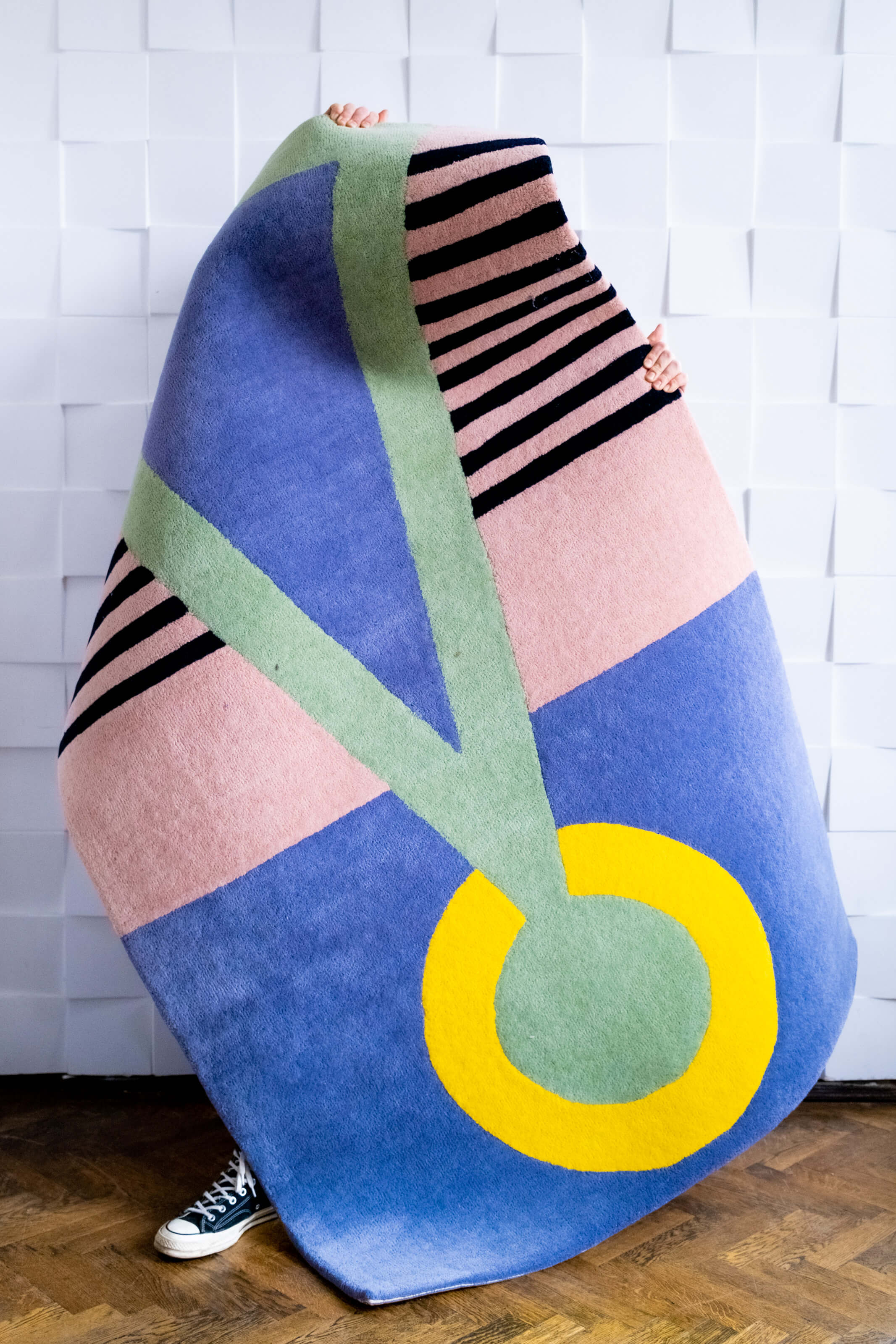 Tufted wool rug Modern Light Handmade 120 x 180 cm