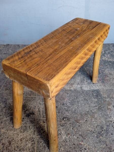 Bench / stool 50 cm old solid wood with patina
