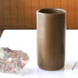 Antonio Lampecco's brown ceramic roll vase, 70s