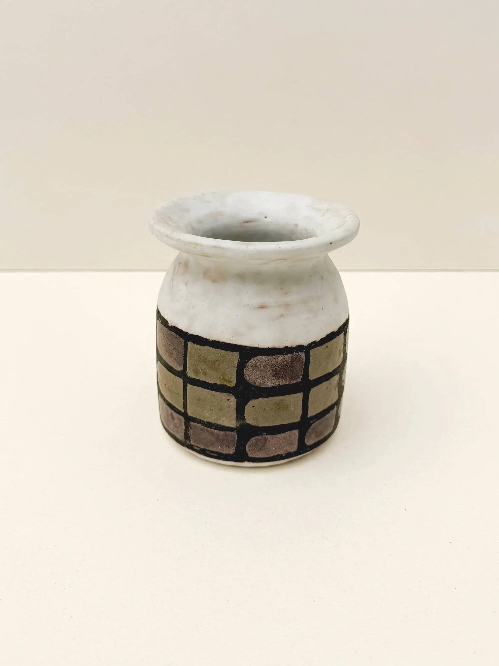 Ceramic vase signed, France 1960