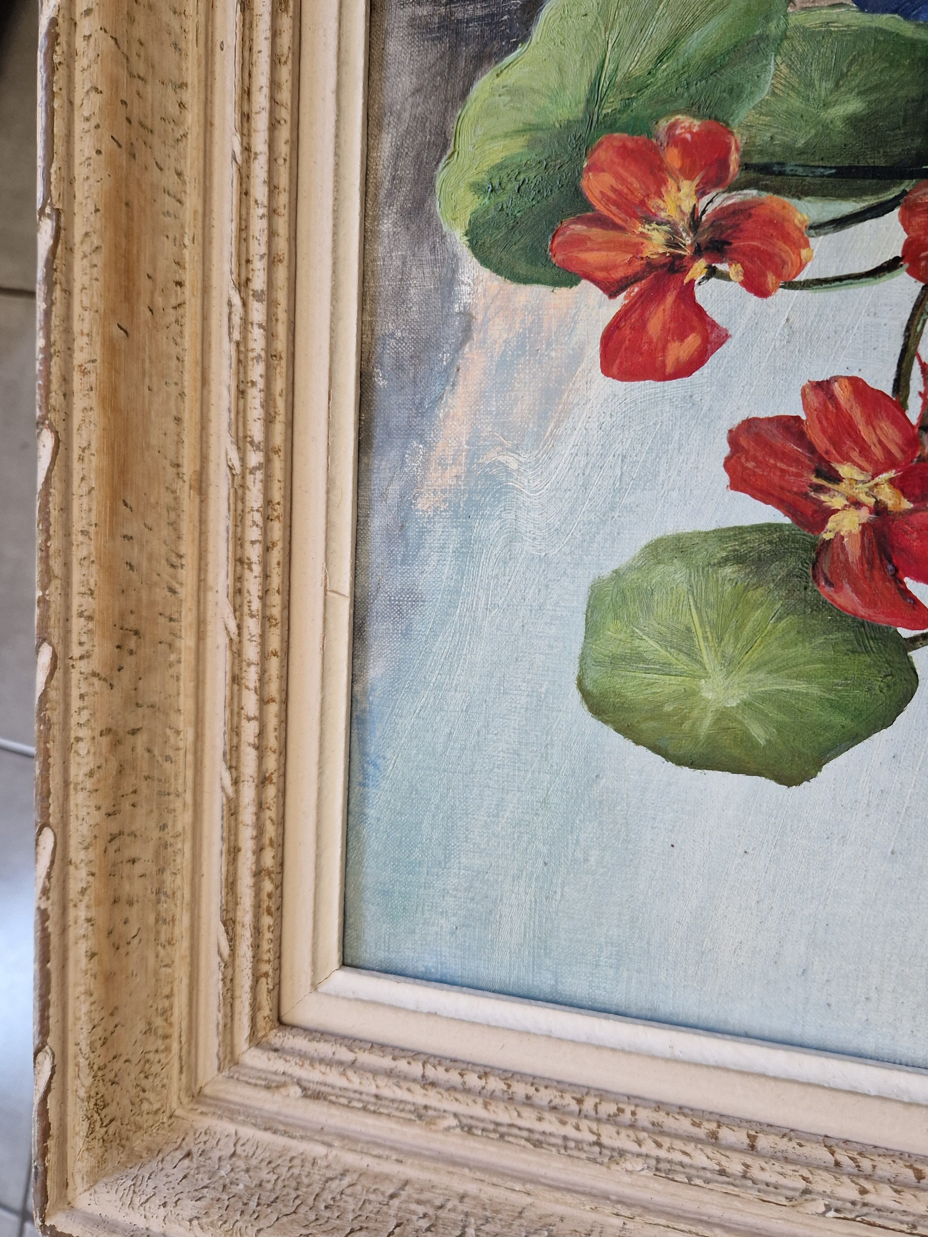 Tableau huile sur toile les Capucines