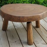 Brutalist solid wood coffee table