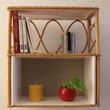 Rattan and bamboo shelf Years 60-70 revamped