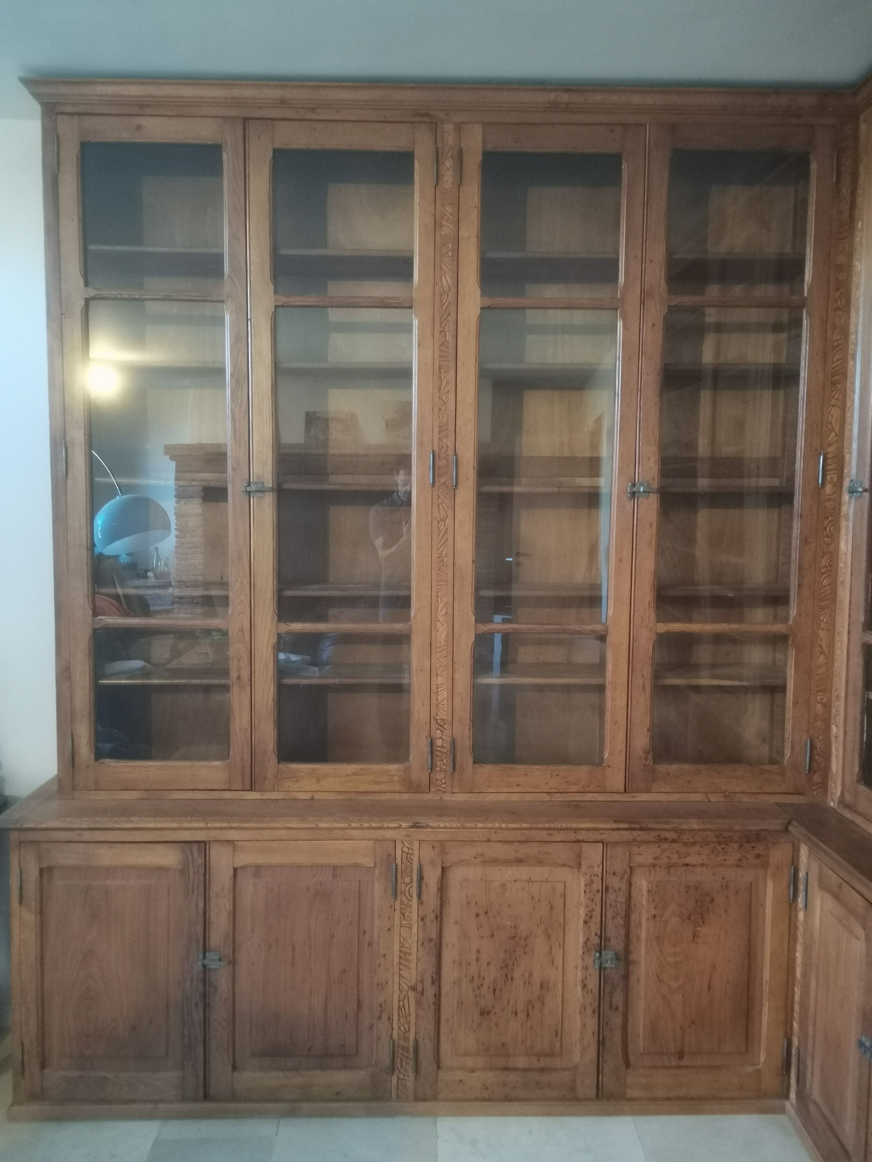 Old pharmacy furniture at an angle