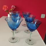Glasses with blue foot