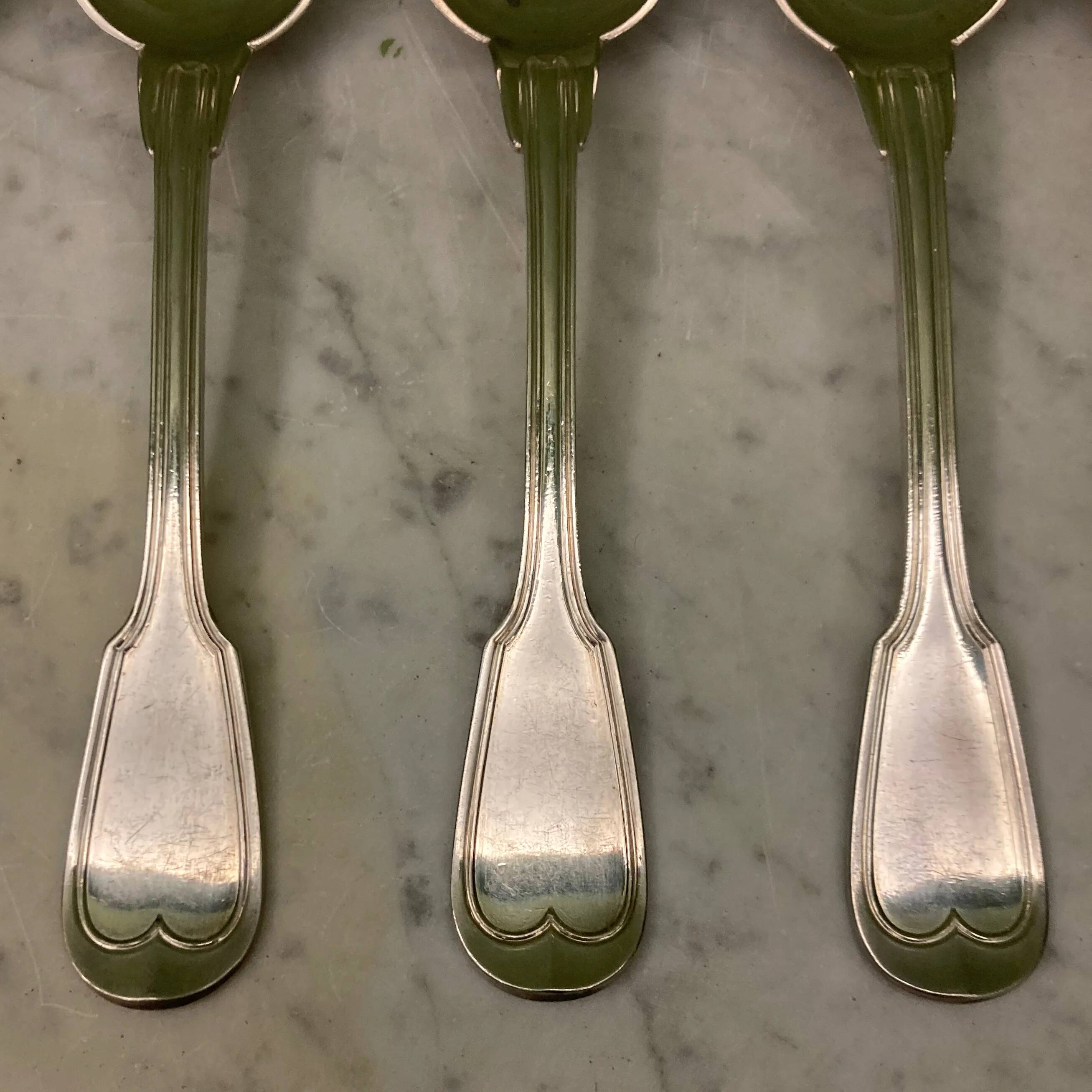 Charles Christofle 6 soup spoons model Chinon
