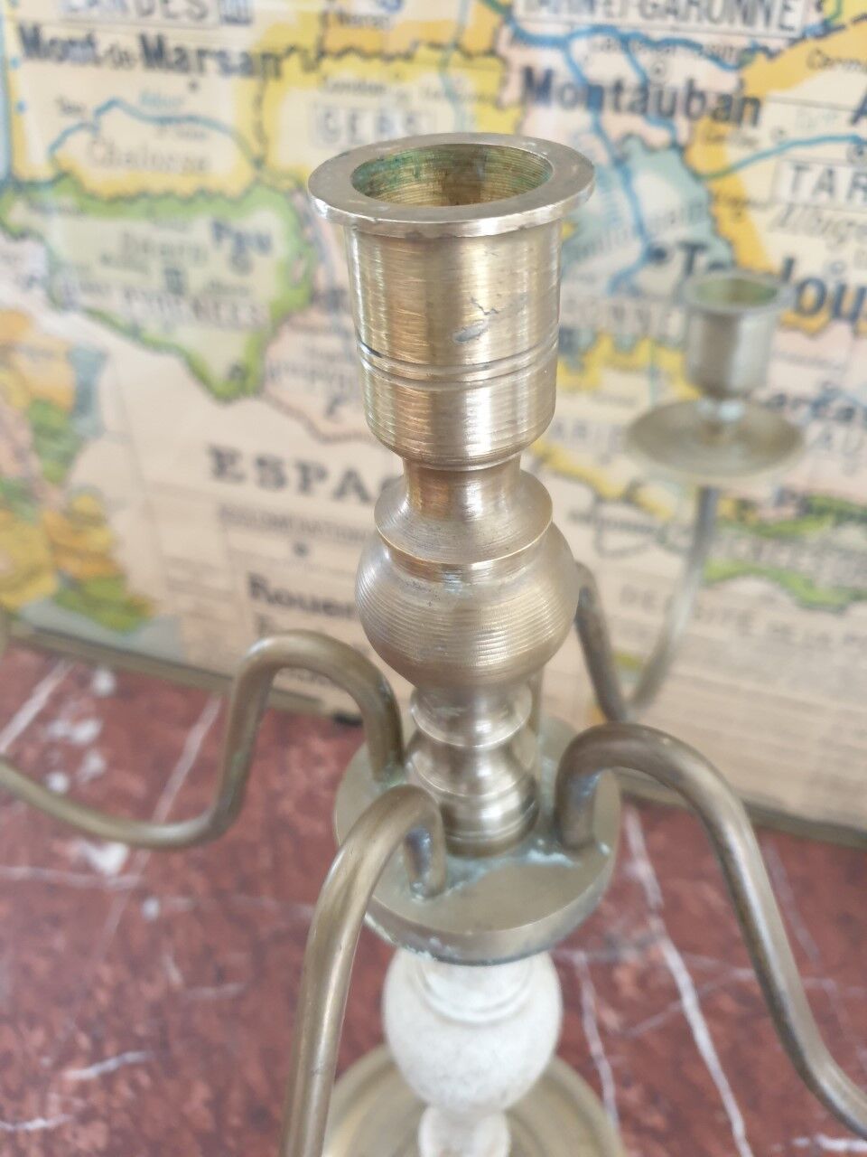 Chandelier 5 branches in brass