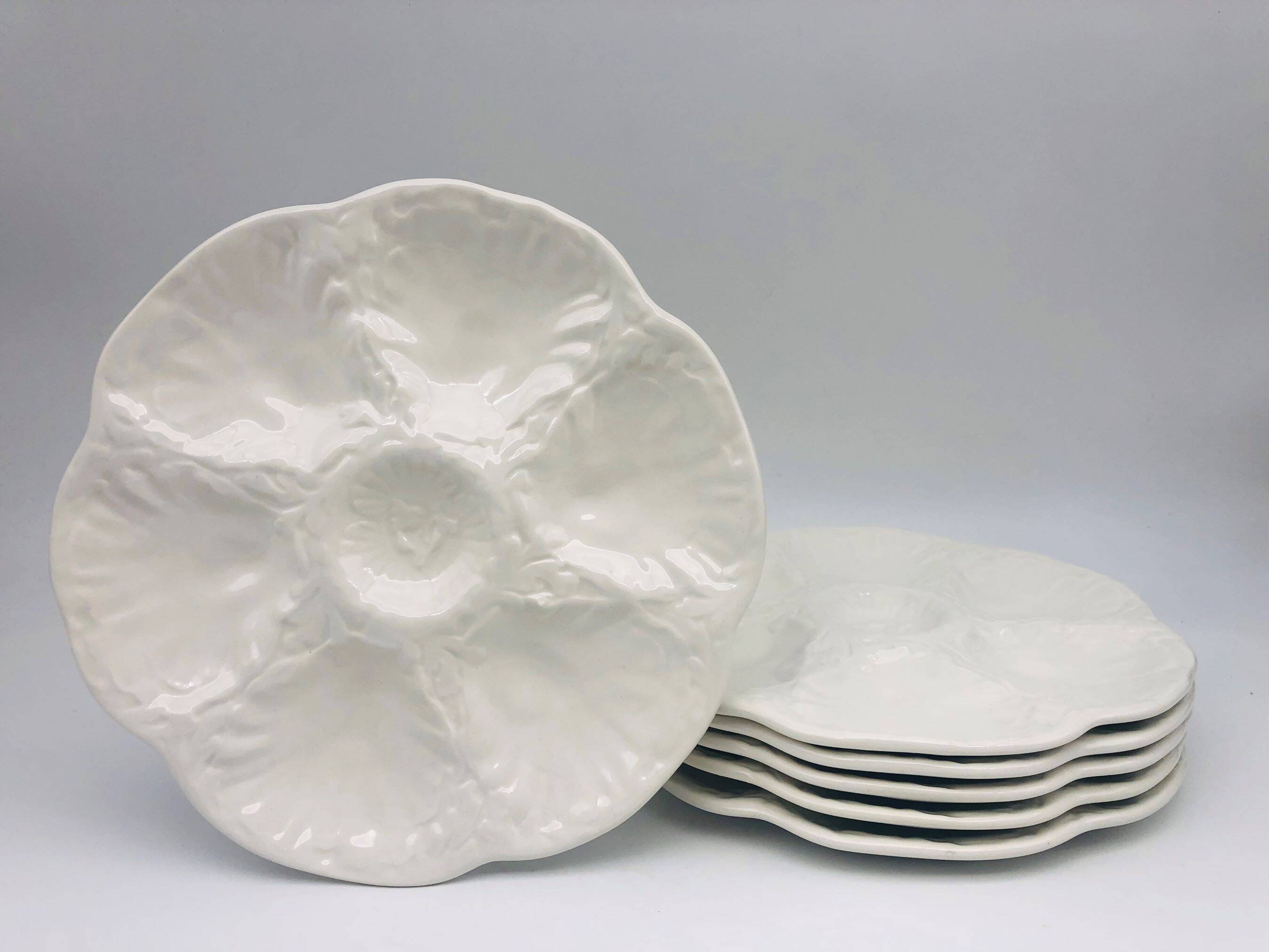 6 Gien Oyster Plates