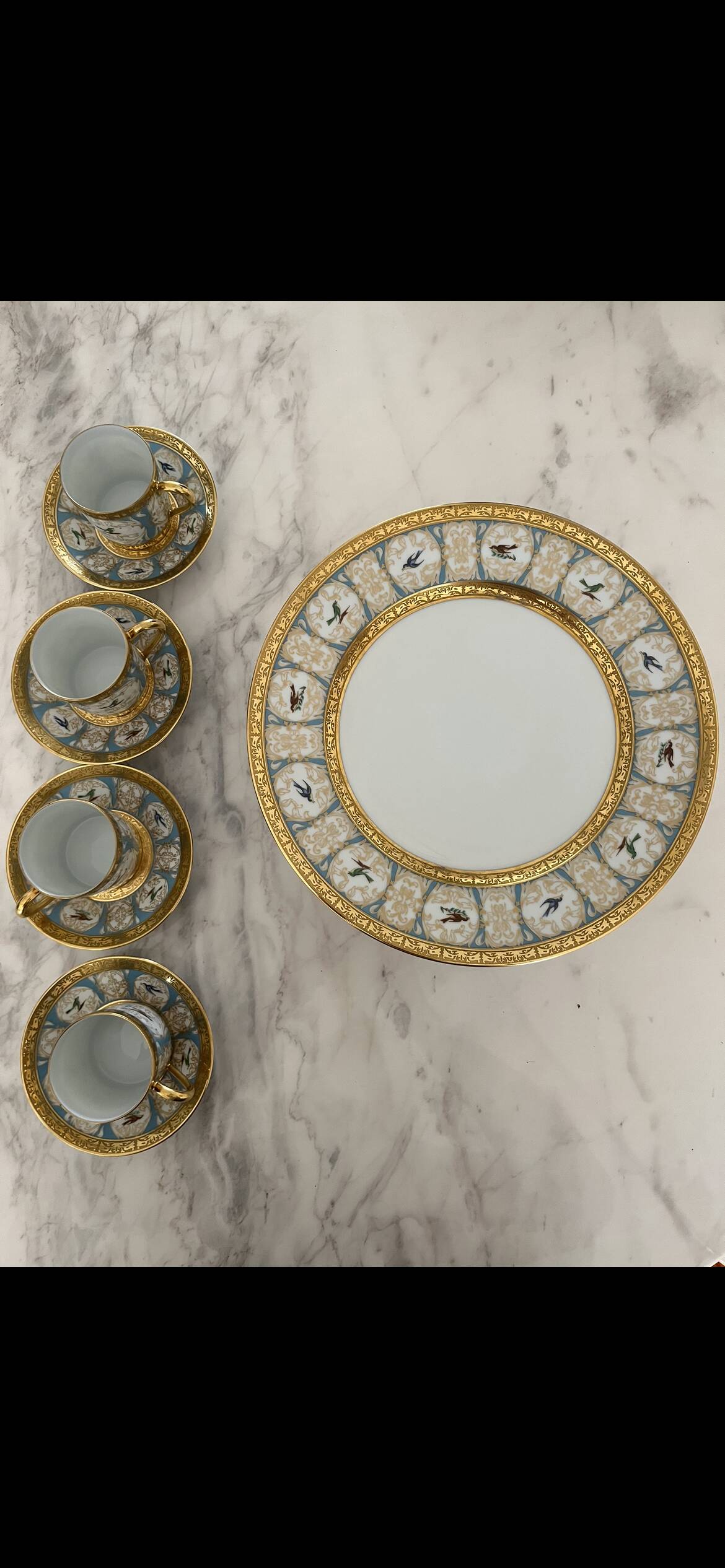 Haviland Parlon Plates and Coffee Cups Service