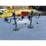 Pair of silver-plated candelabra