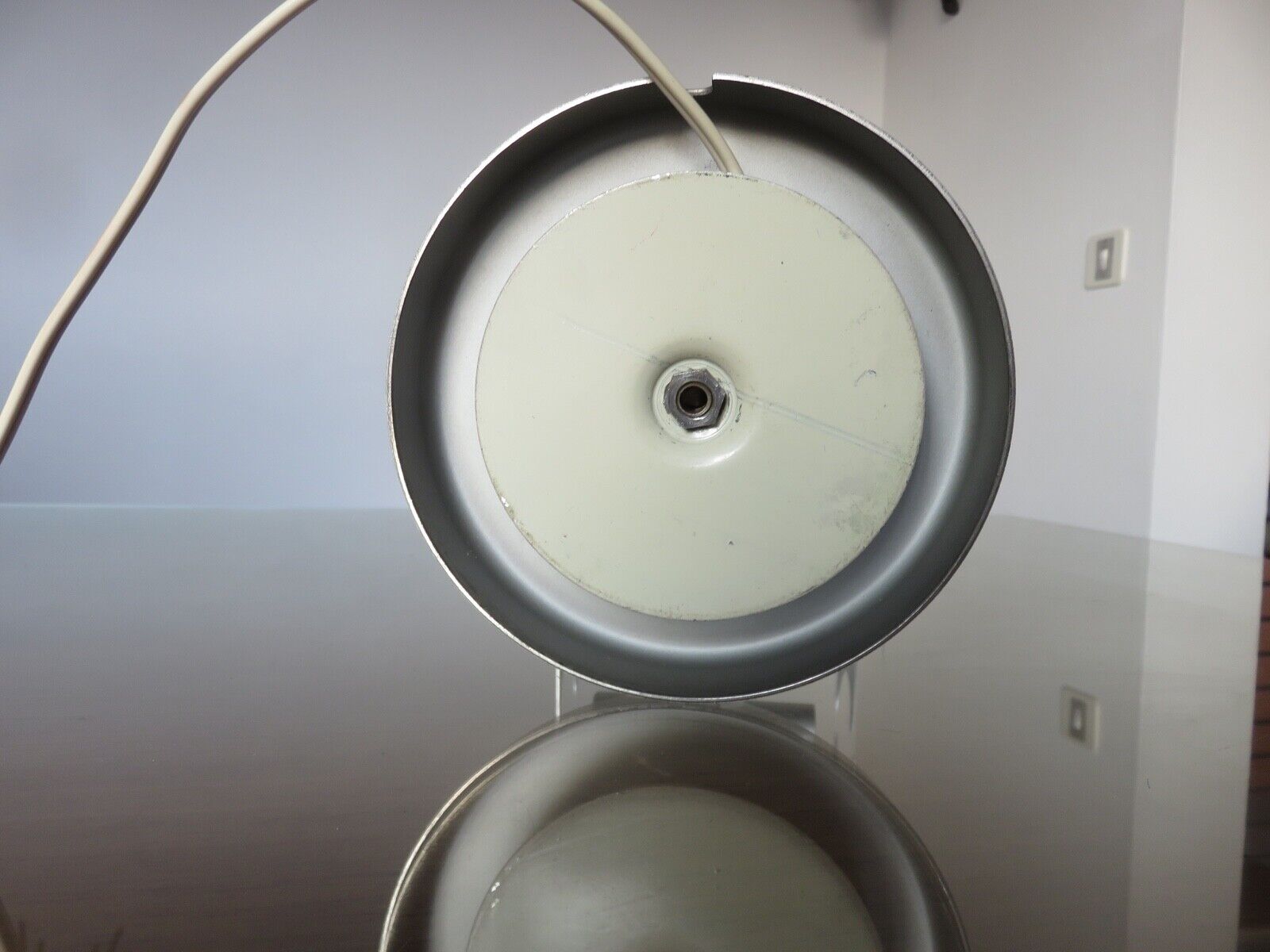 Space age lamp in brushed metal and chromed metal 1970